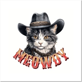 Meowdy Cowboy Cat Posters and Art